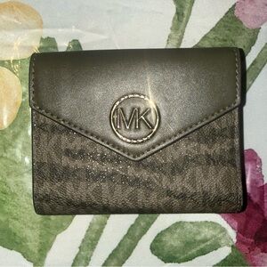Michael Kors Dark Olive and Brown Wallet